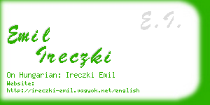 emil ireczki business card